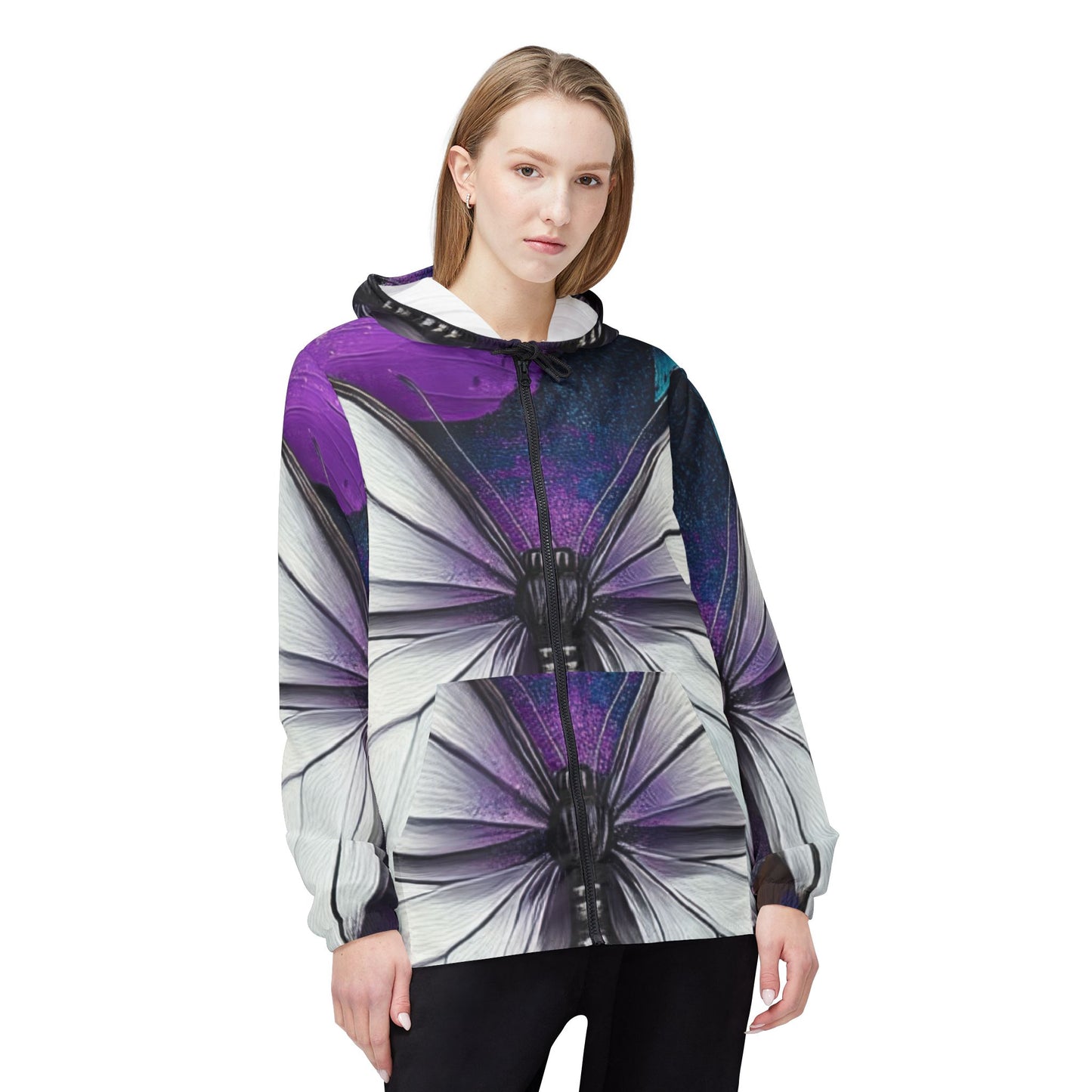 Butterfly Beauty Windbreaker Jacket - Lightweight Festival Coat, Nature Lover