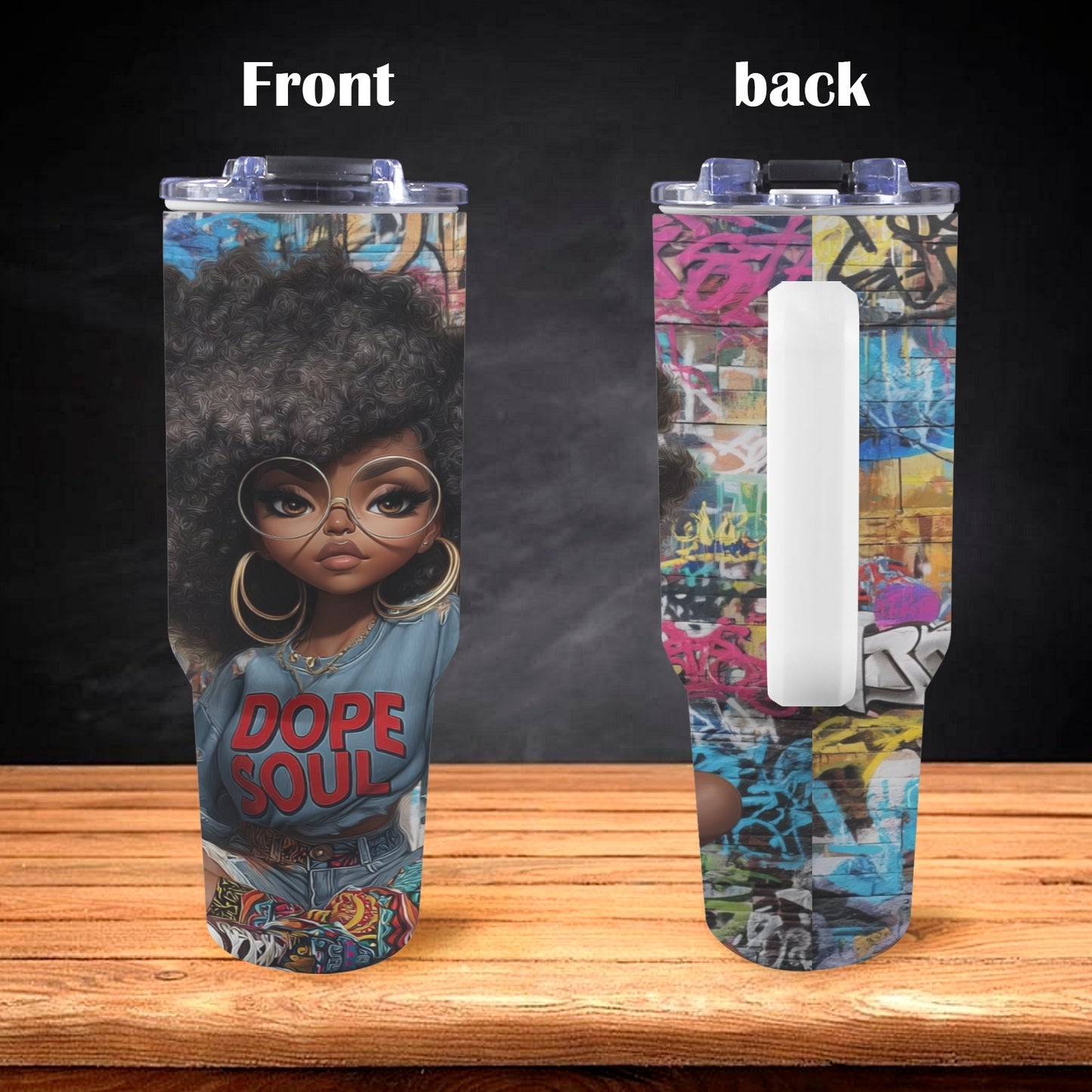 Dope Soul 40oz Tumbler with White Handle 40oz Tumbler with White Handle