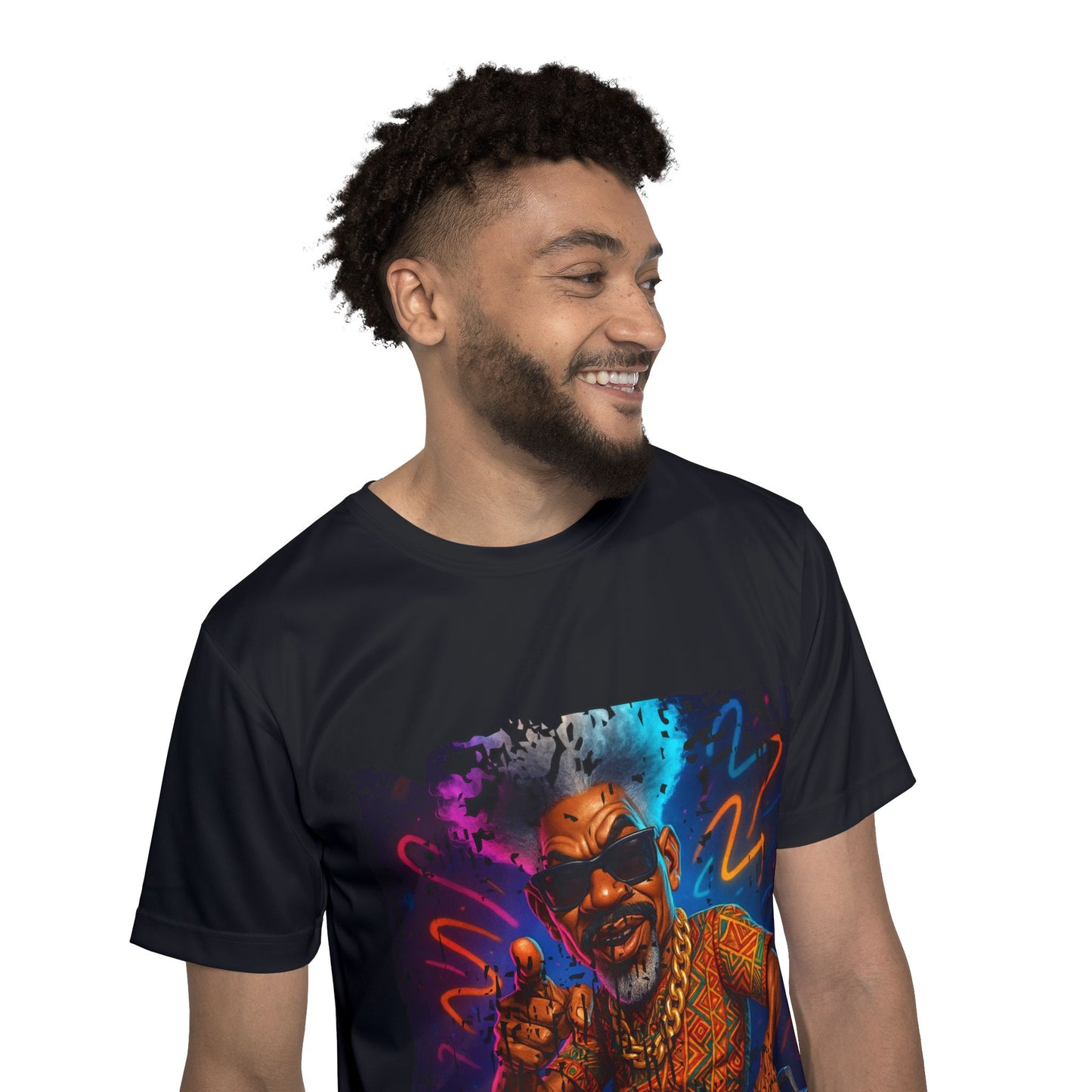 Vibrant Men's Sports Jersey – Retro Hip-Hop Style Tee