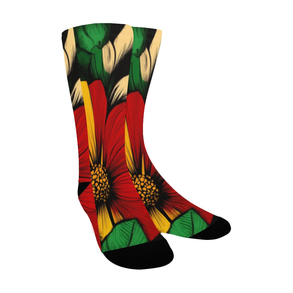 Floral Pattern Men's Socks Women's Custom Socks