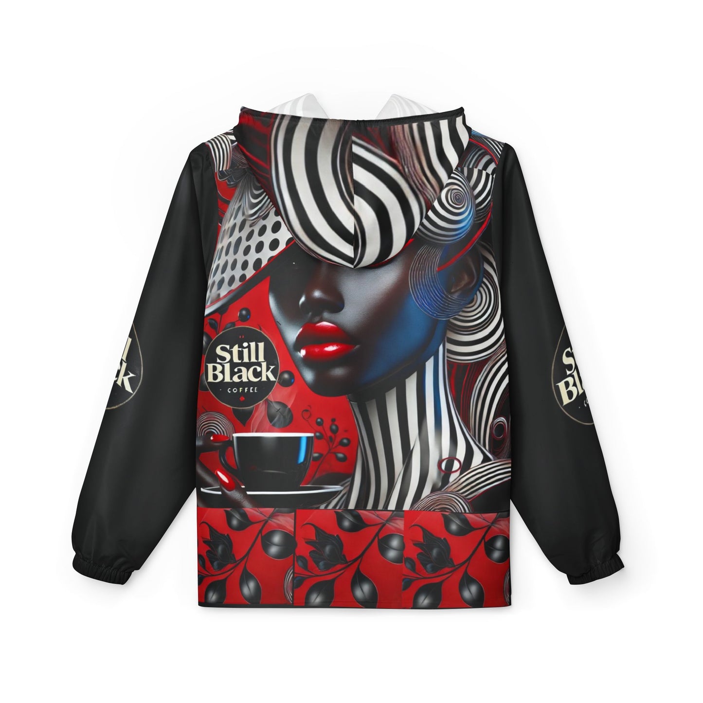 Still Black Windbreaker Jacket (AOP) #SB16