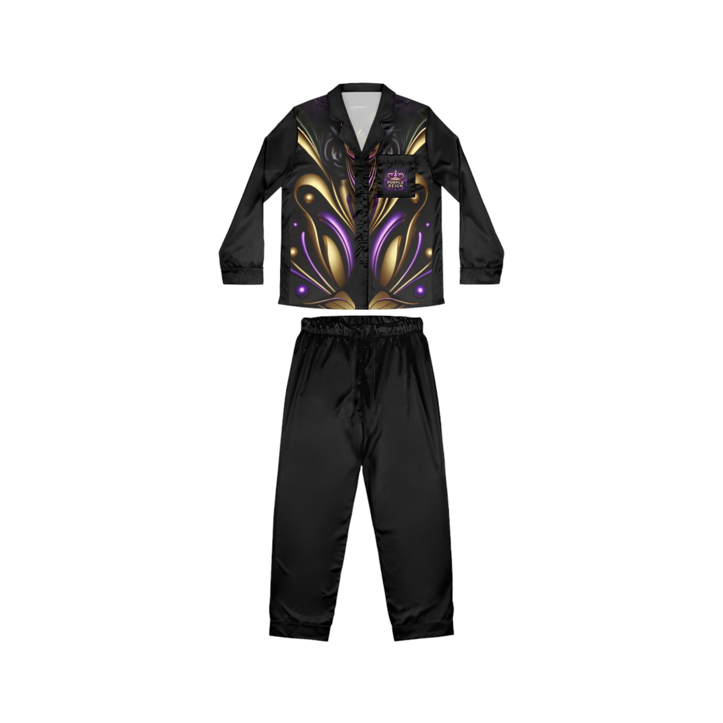 Purple Reign Women's Satin Pajamas (AOP) #PR2