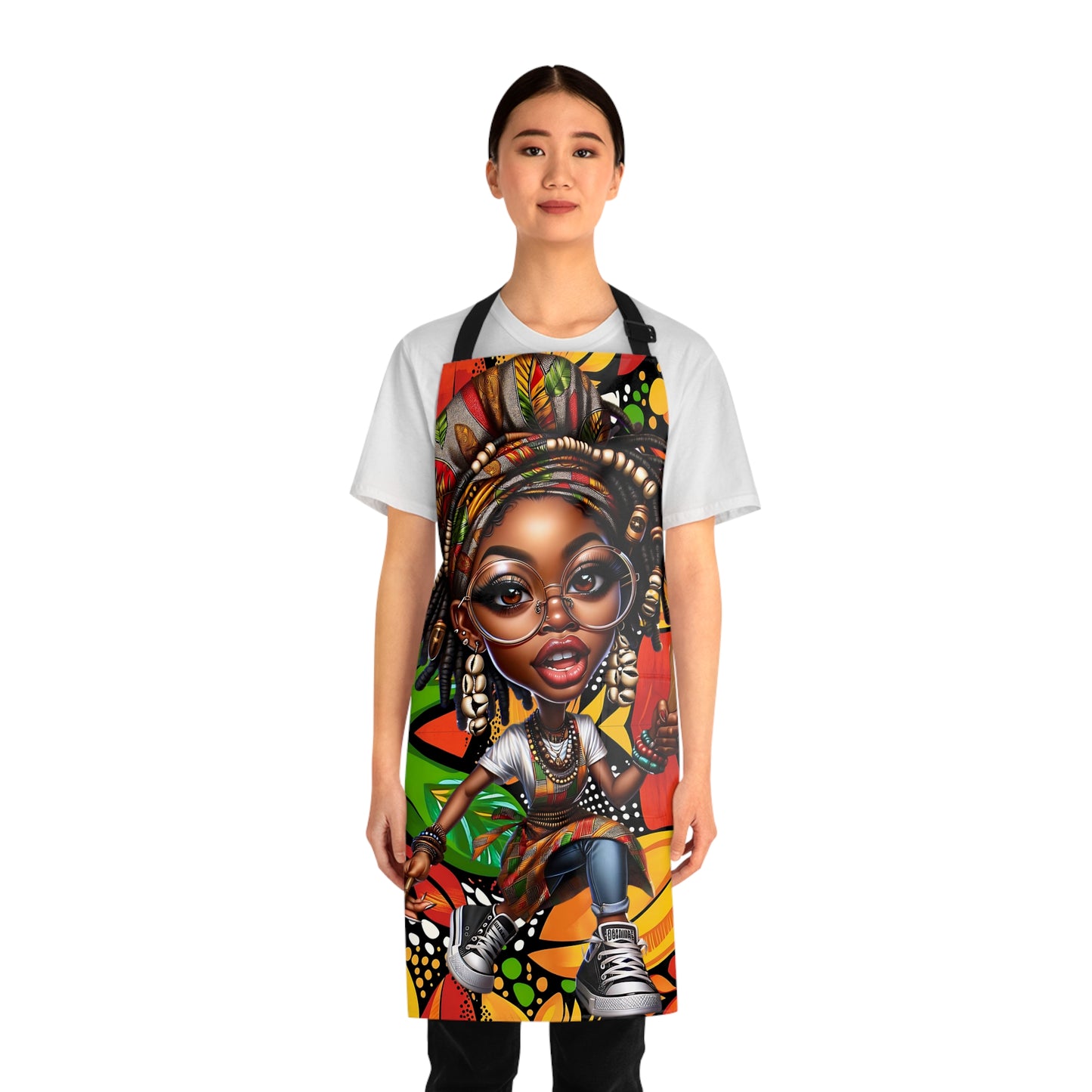 Afrocentric Apron - Bold Graphic Kitchen Cooking Wear, African Inspired Chef Apron, Ethnic Cooking Apron, Black History Month Gift, Cultural
