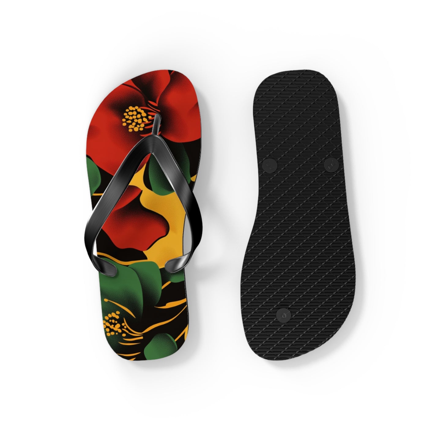 Tropical Floral Flip Flops | Beach Sandals for Summer Vibes Vacation Footwear Gift for Her Pool Party Shoes Comfortable Beachwear