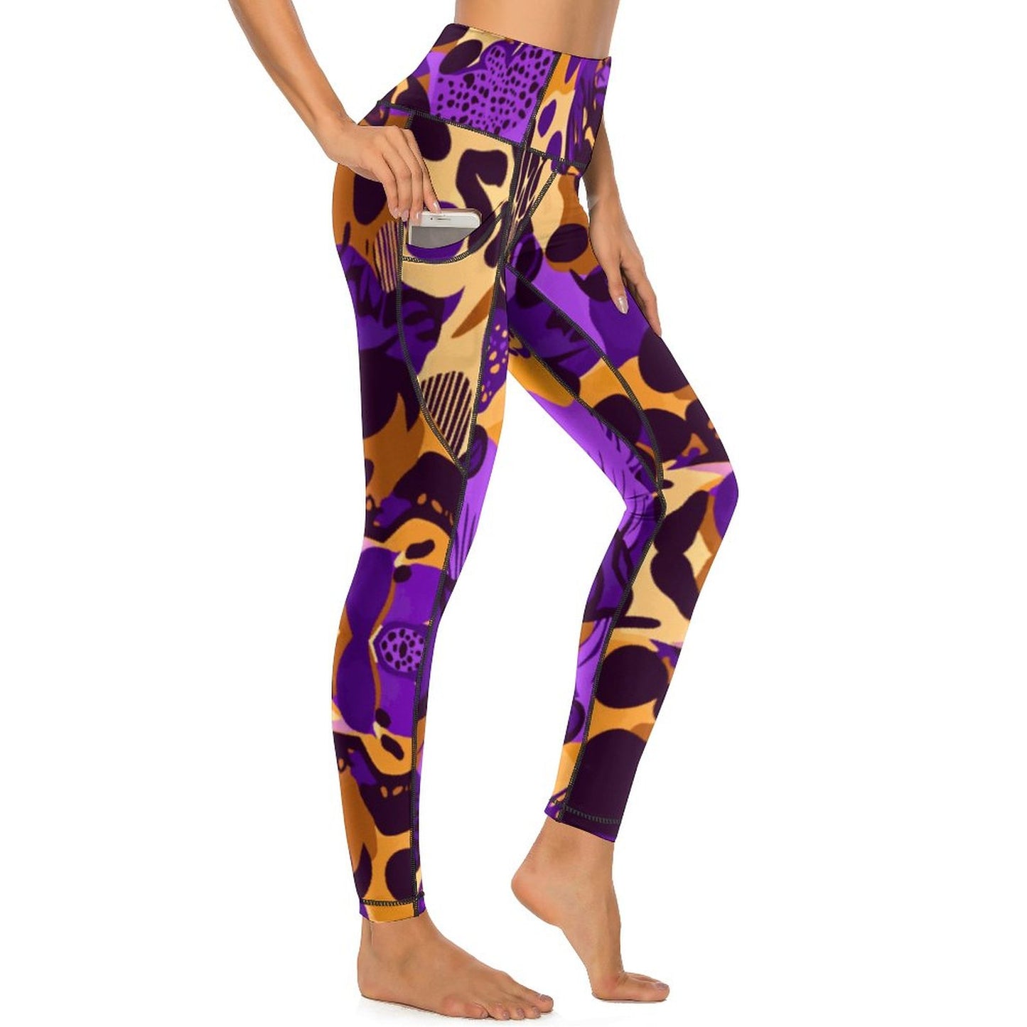 Custom Printed Yoga Pants with 2 Pockets CE003 (All-Over Printing)