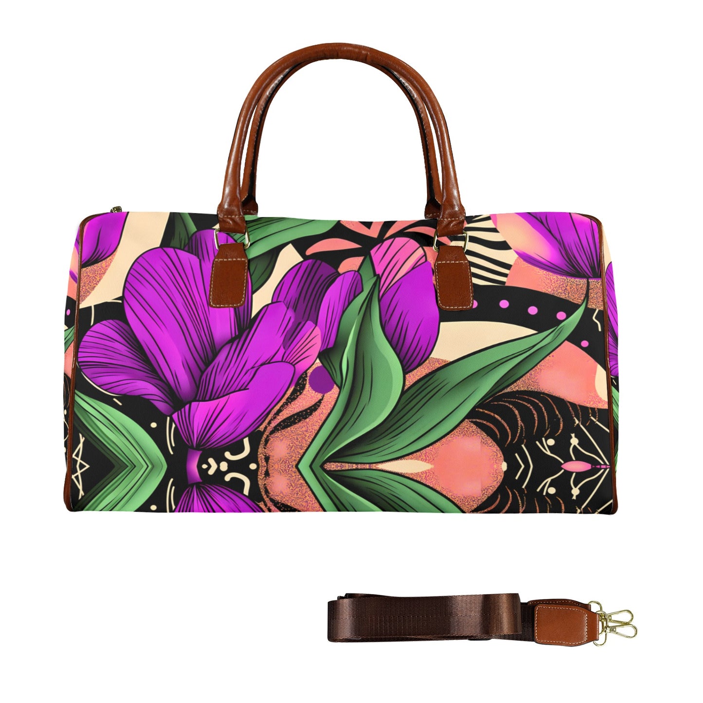 Violet Tulip Large Capacity Travel Bag-Large (Brown Short Patch) (1737) Large Capacity Travel Bag-Large (Brown Short Patch) (1737)