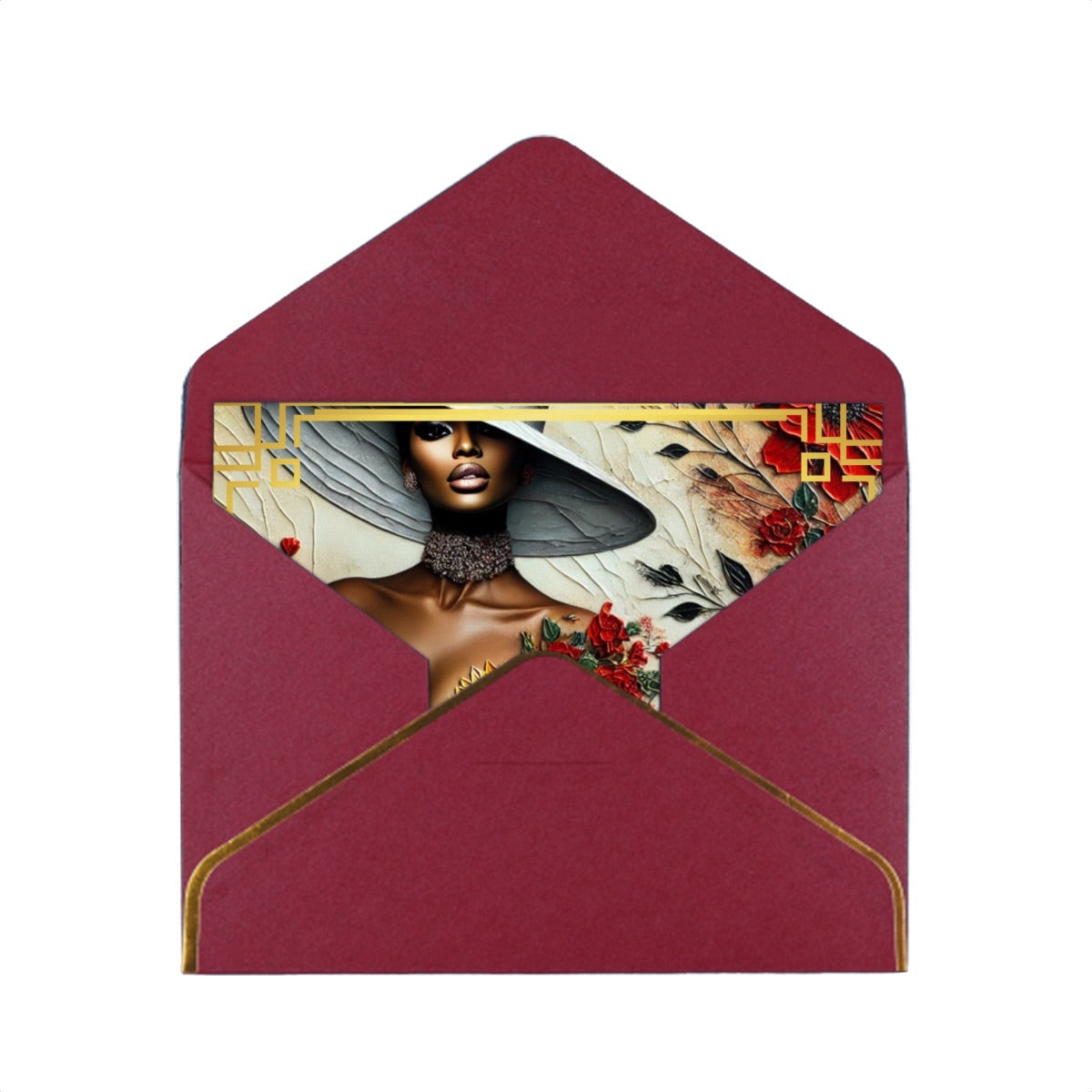 Wedding Golden Edge Greeting Cards (Horizontal)