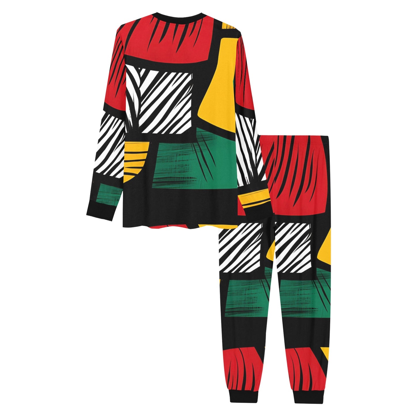 Geometric Pattern Men's Pajama Set Men's All Over Print Pajama Set