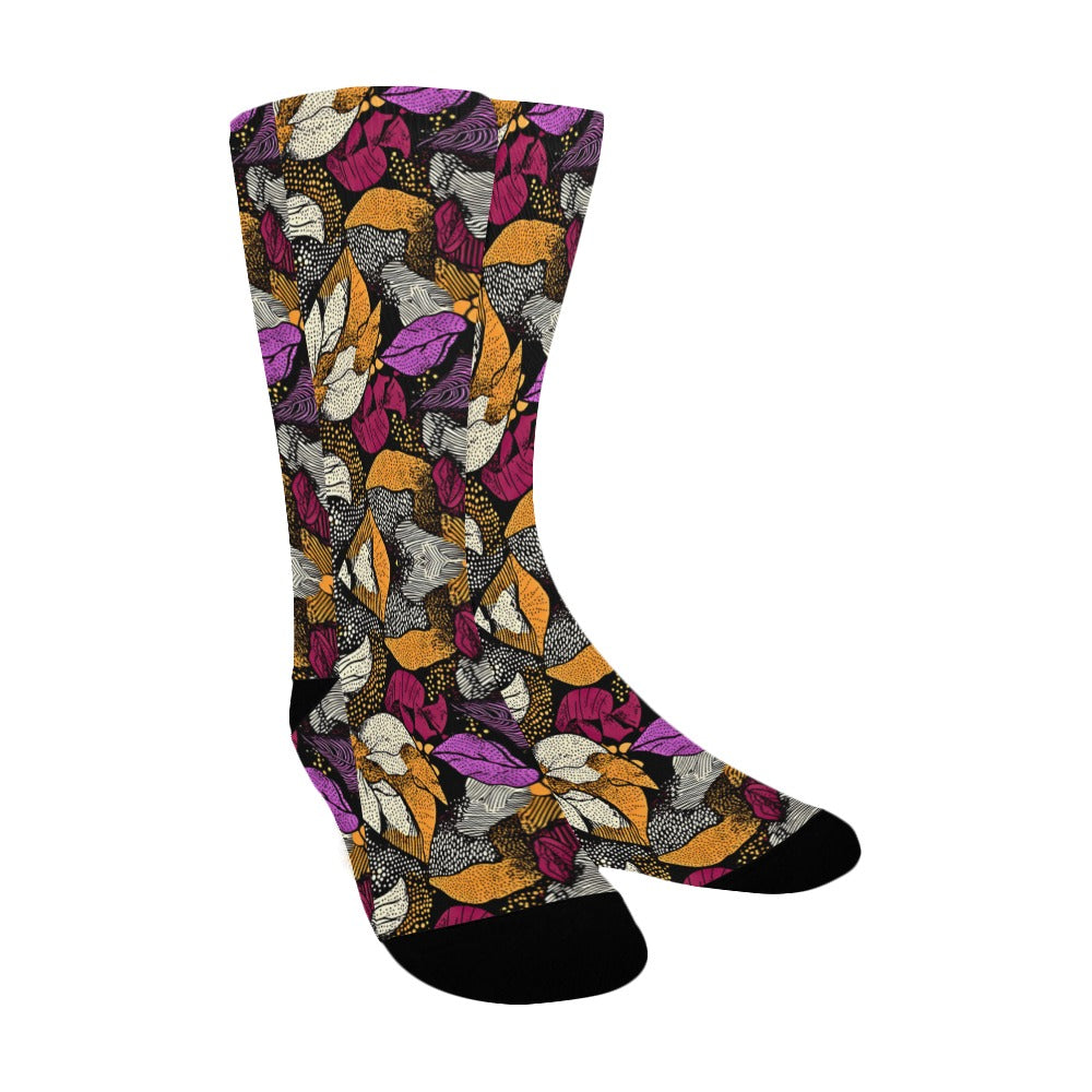 Floral Pattern Men's Socks Women's Custom Socks