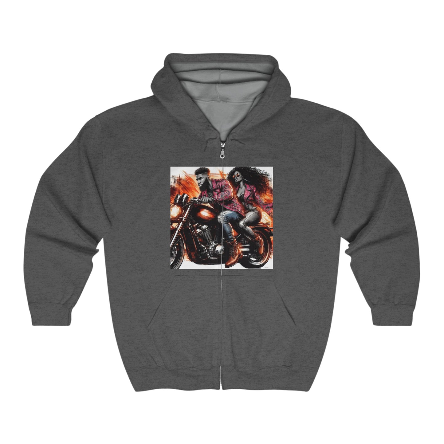 Born To Ride Unisex Heavy Blend™ Full Zip Hooded Sweatshirt #13MU