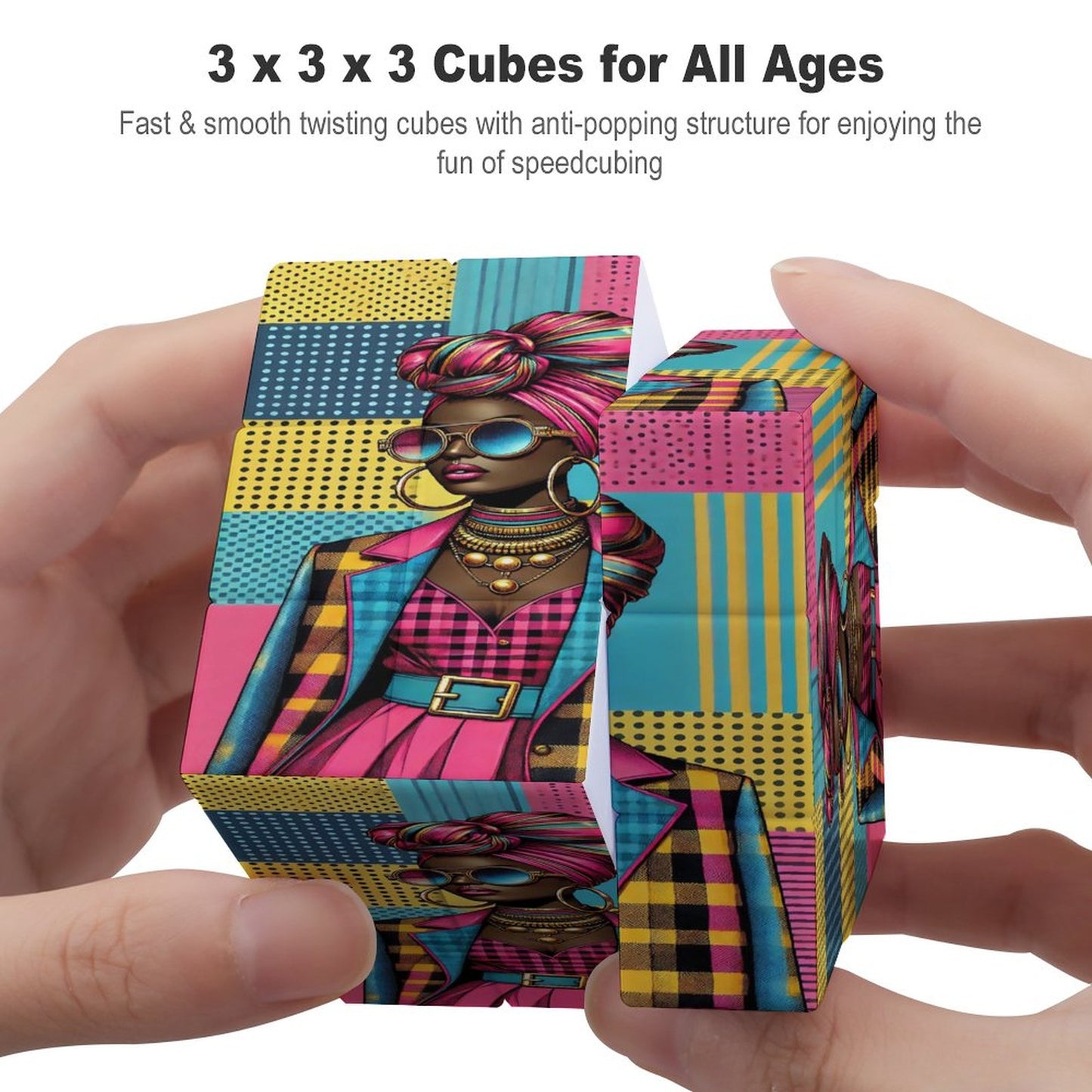 Headwrap Elegance 3x3 Magic Cube (One-sided Printing)