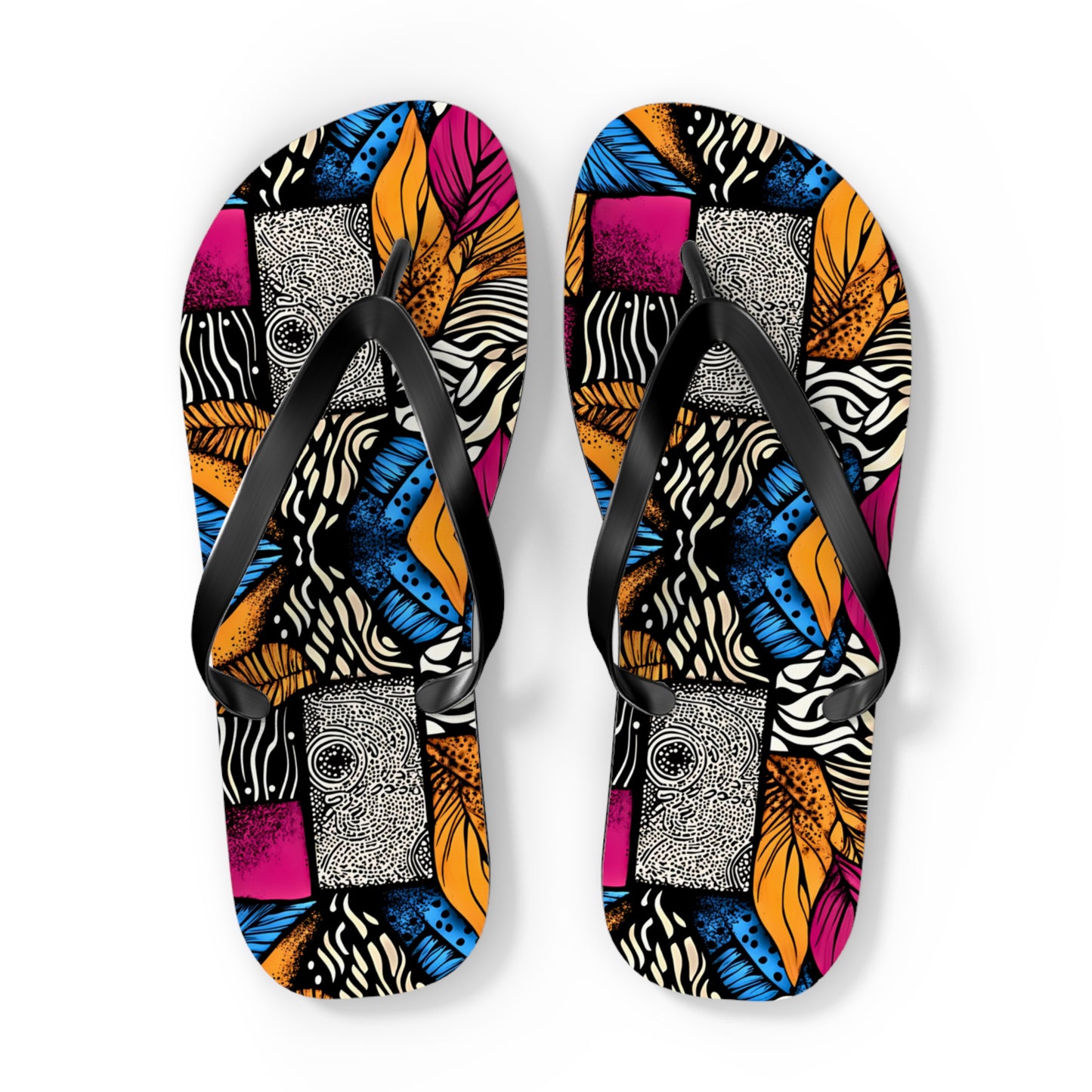 Floral and Feather Flip Flops | Beach Sandals for Summer Vibes Vacation Footwear