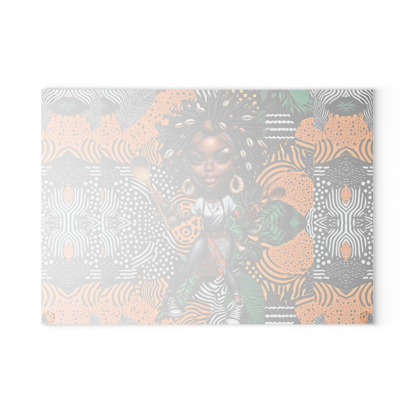 Glass Cutting Board, Afrocentric Kitchen Decor, Ankara Pattern Glass Board, Ethnic Design Cheese Board, Unique Housewarming Gift
