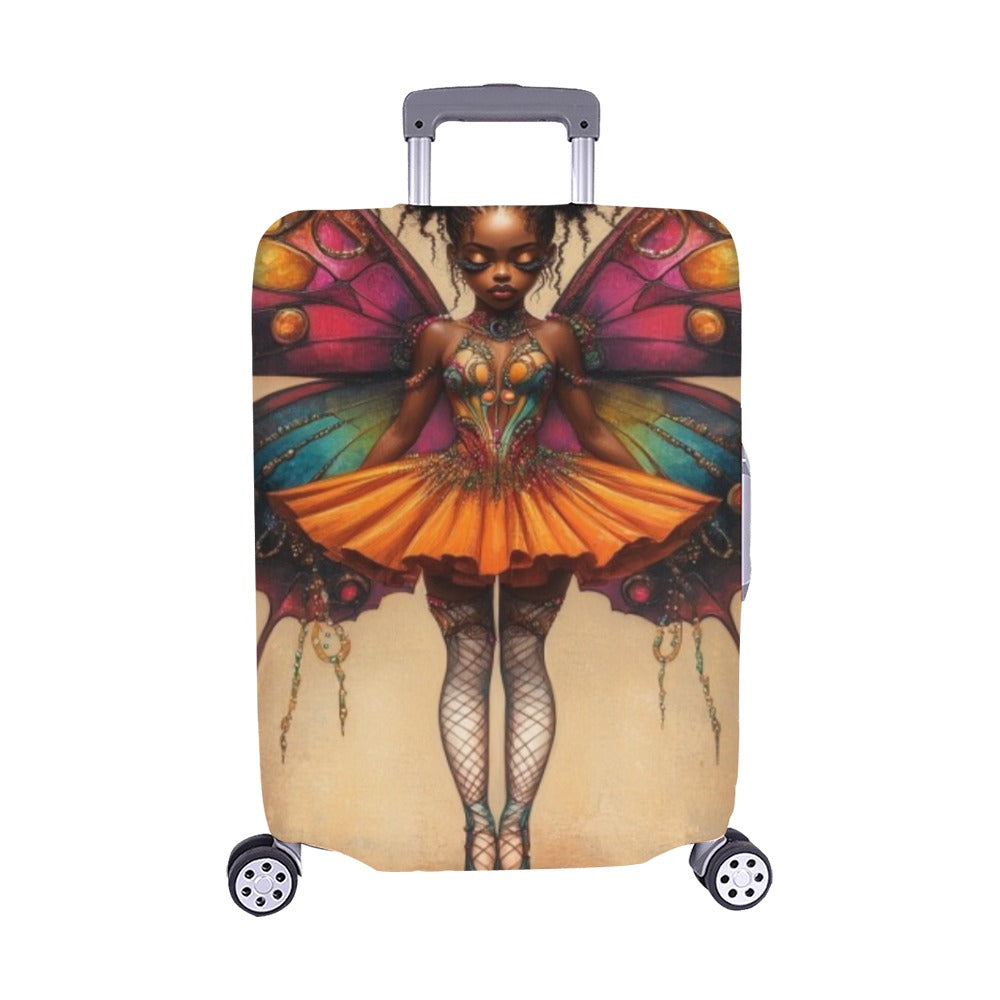 AfroCentric Butterfly Winged Ballerinas Luggage Cover/ Medium 22"-25" Luggage Cover/Medium 22"-25"