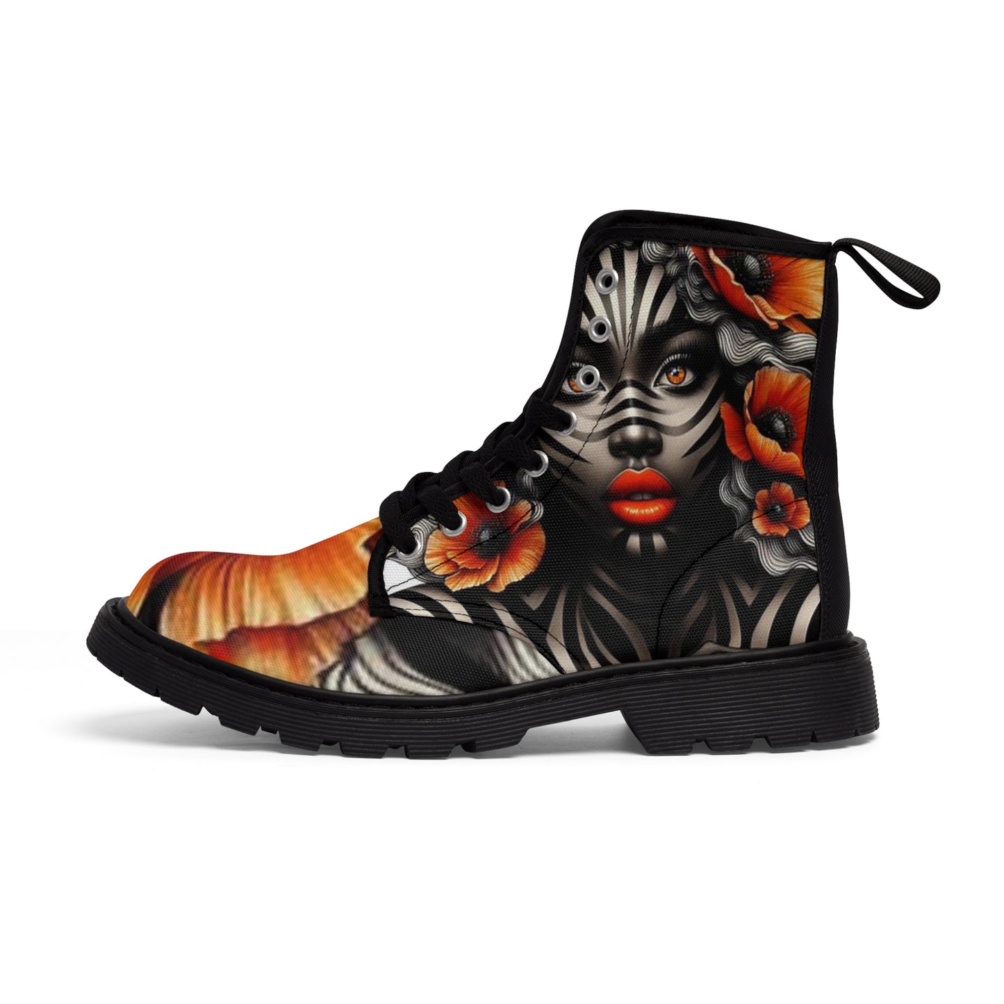 Zebra Fantasy Women's Canvas Boots #ZF16
