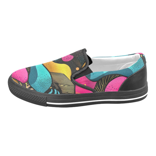 Vibrant Camo Kid's Canvas Slip-On Shoes Slip-on Canvas Shoes for Kid (Model 019)