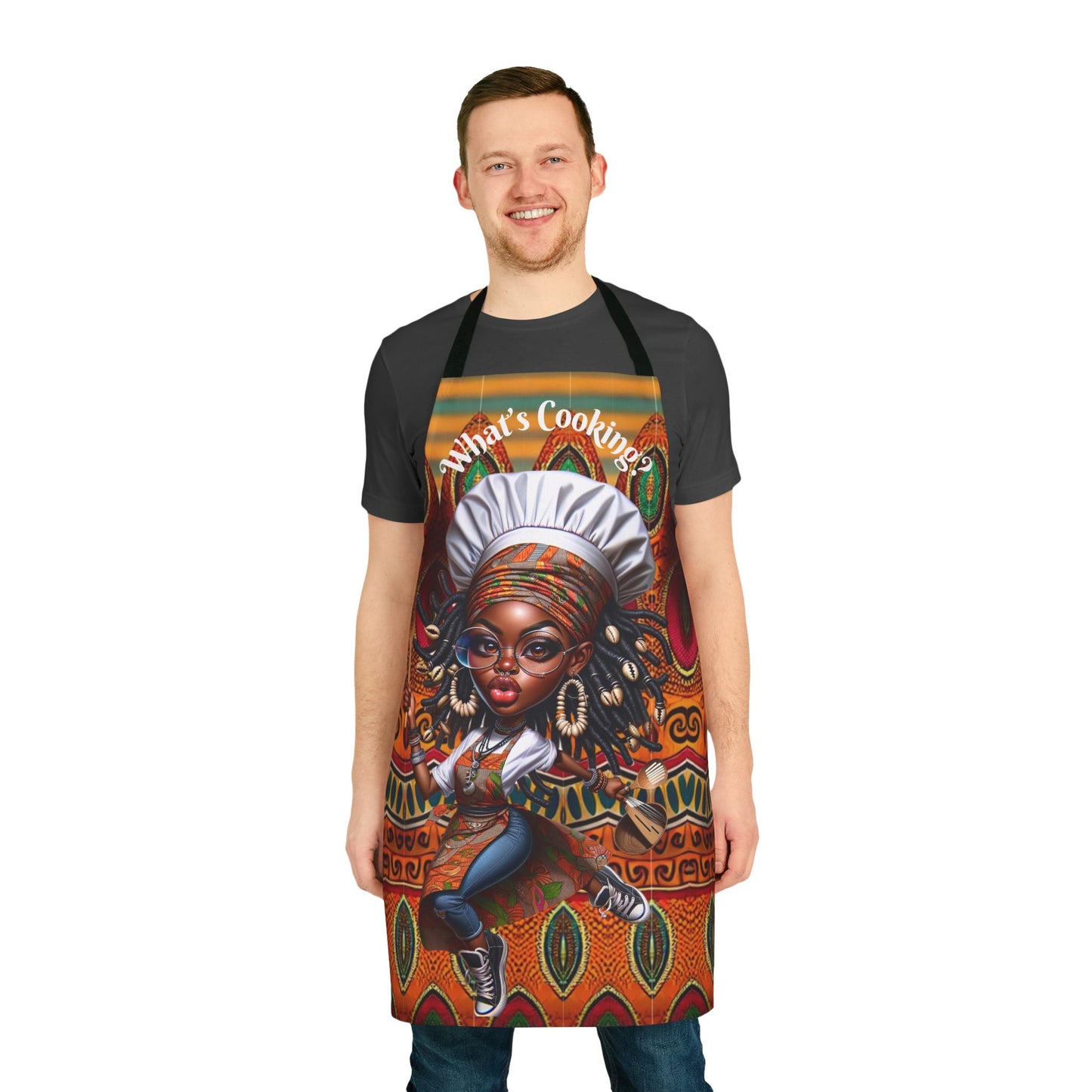 What's Cooking?Apron, 5-Color Straps (AOP) #WC2