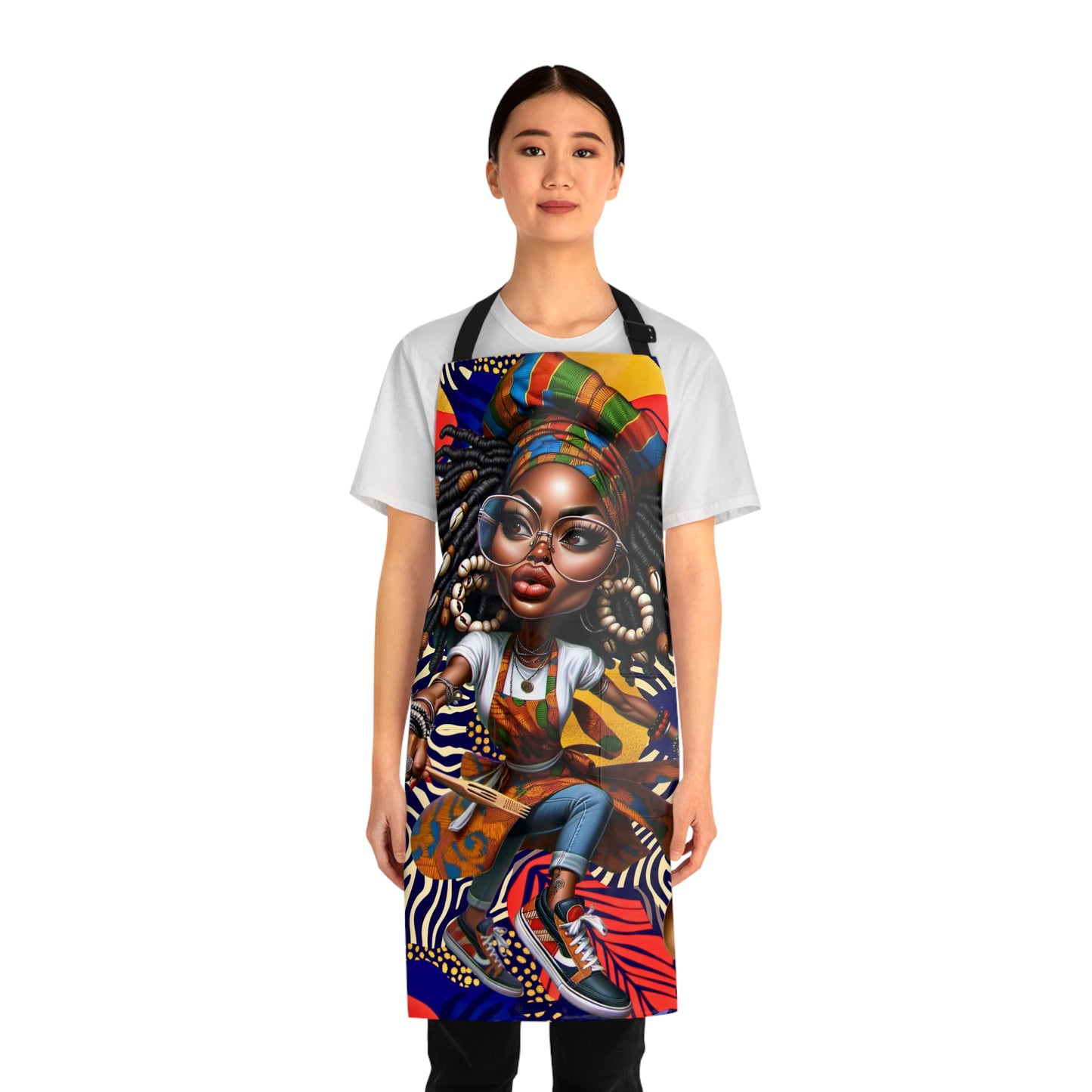 Afrocentric Apron - Bold Graphic Kitchen Cooking Wear, African Inspired Chef Apron, Ethnic Cooking Apron, Black History Month Gift, Cultural