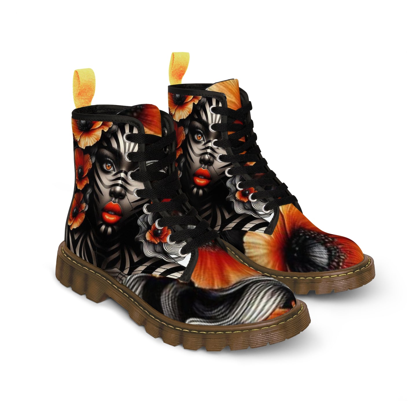 Zebra Fantasy Women's Canvas Boots #ZF16