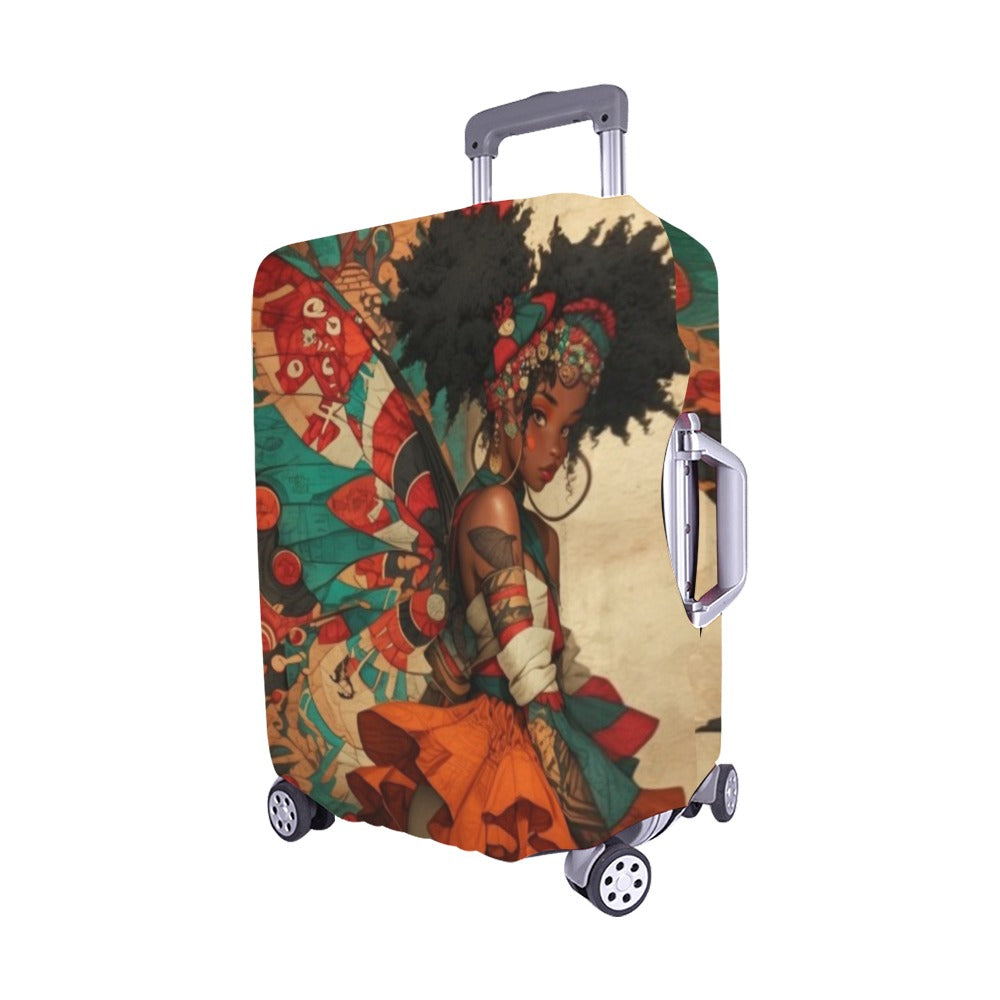 AfroCentric Butterfly Winged Ballerinas Luggage Cover/ Medium 22"-25" Luggage Cover/Medium 22"-25"
