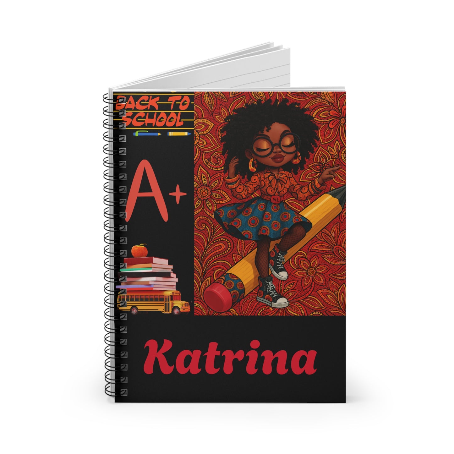 Motivational Spiral Notebook, Back to School Ruled Line, Journal, Diary, Study
