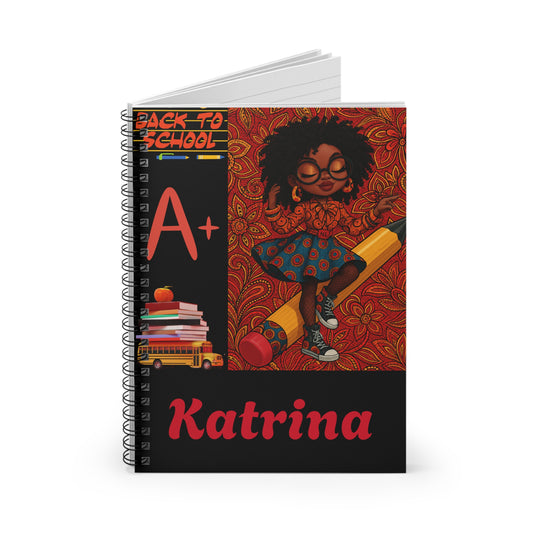 Motivational Spiral Notebook, Back to School Ruled Line, Journal, Diary, Study