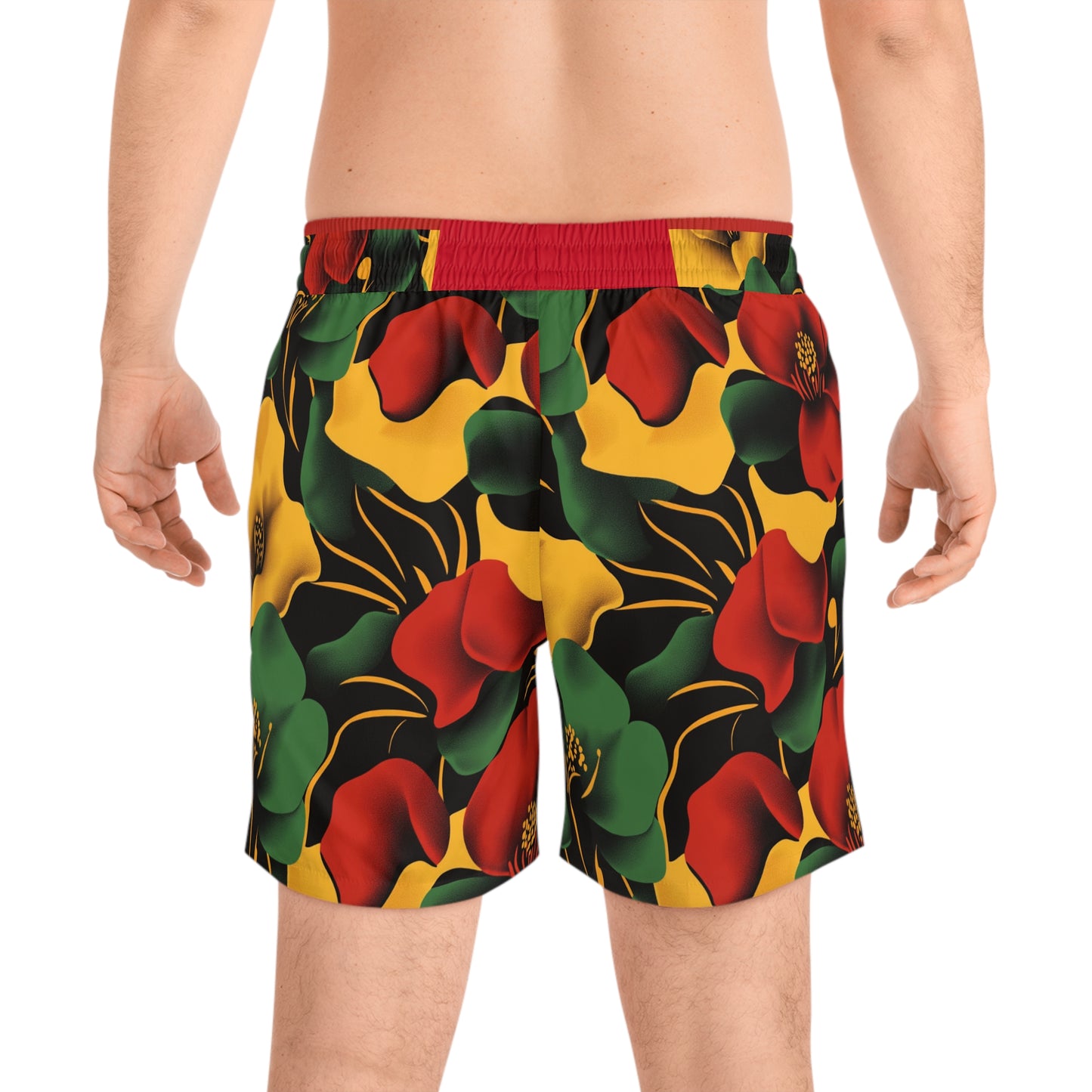 Vibrant Floral Mens Swim Shorts Beachwear Pool Party Summer Vacation Tropical Getaway Gift for Dad