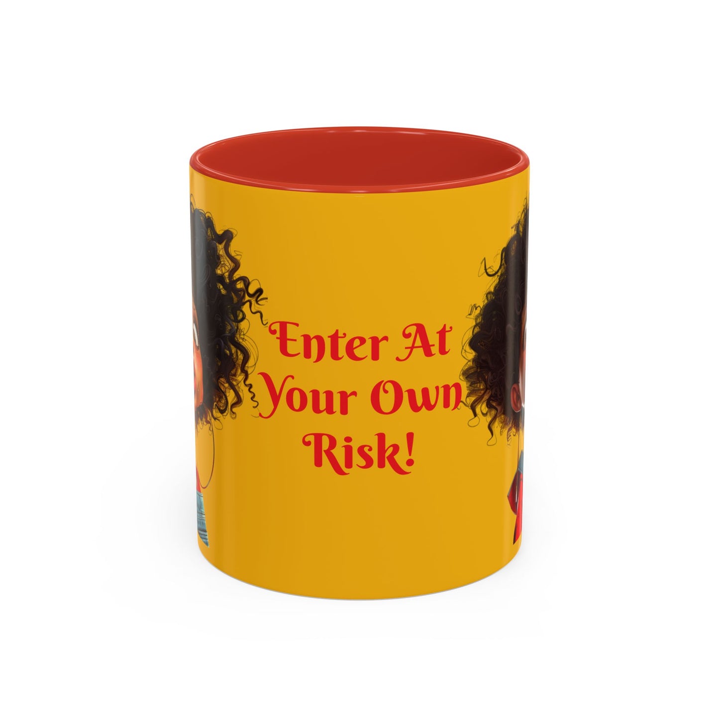 Enter At Your Own Risk Accent Coffee Mug (11, 15oz) #EYOR2