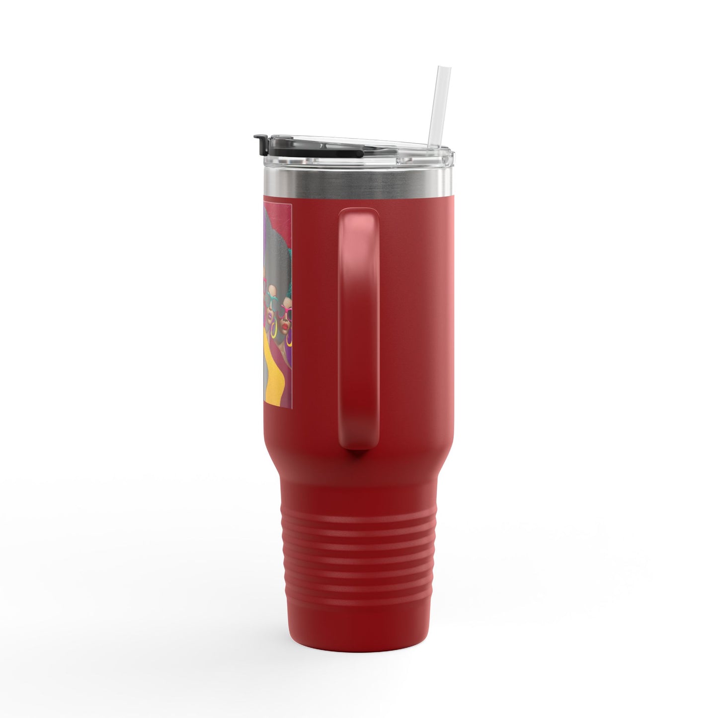 Afrocentric Tumbler Mug, Black Woman Afro Sunglasses Drinkware, Travel Coffee
