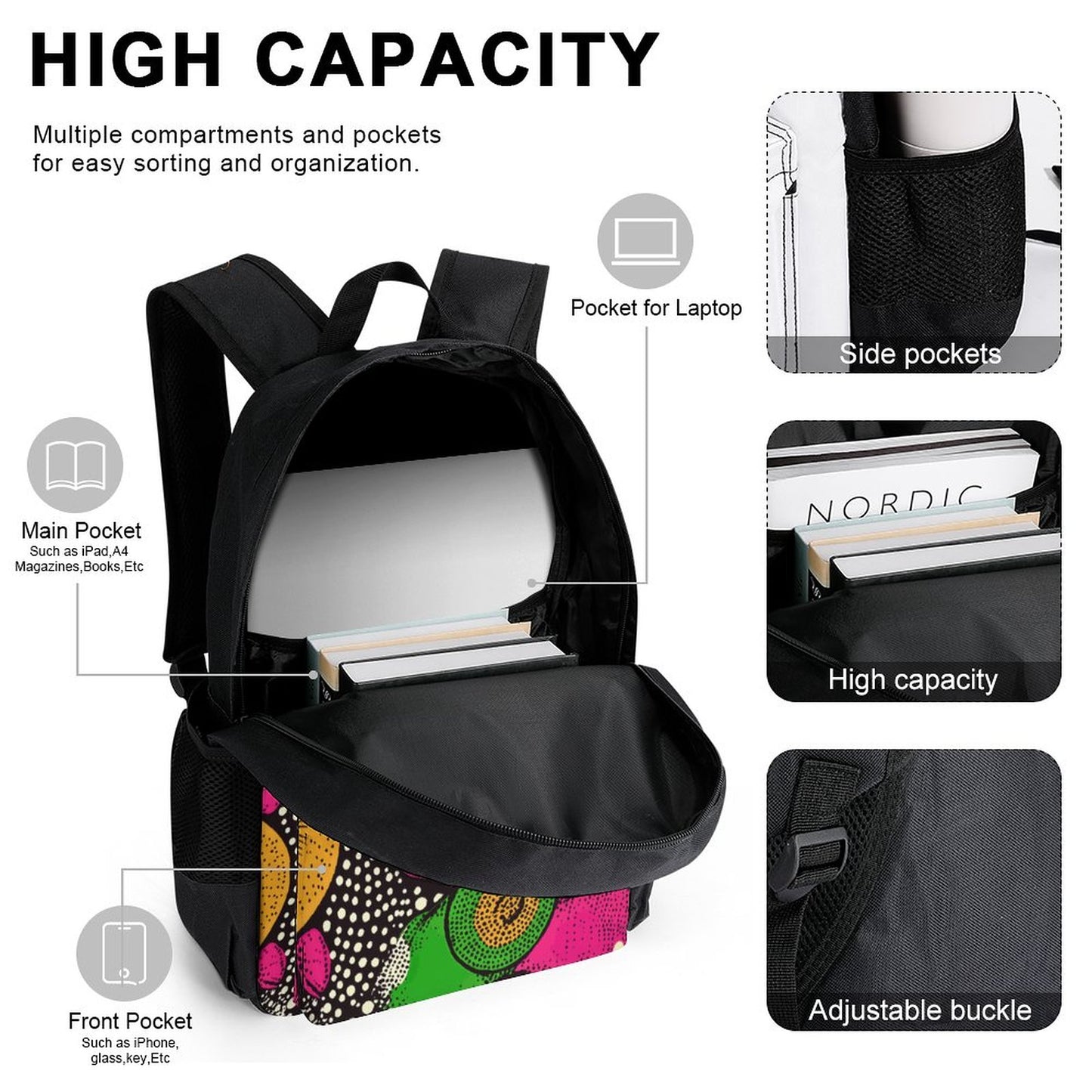 Abstract Set of 3 Bags (Shoulder Bag Lunch Bag & Pencil Pouch)