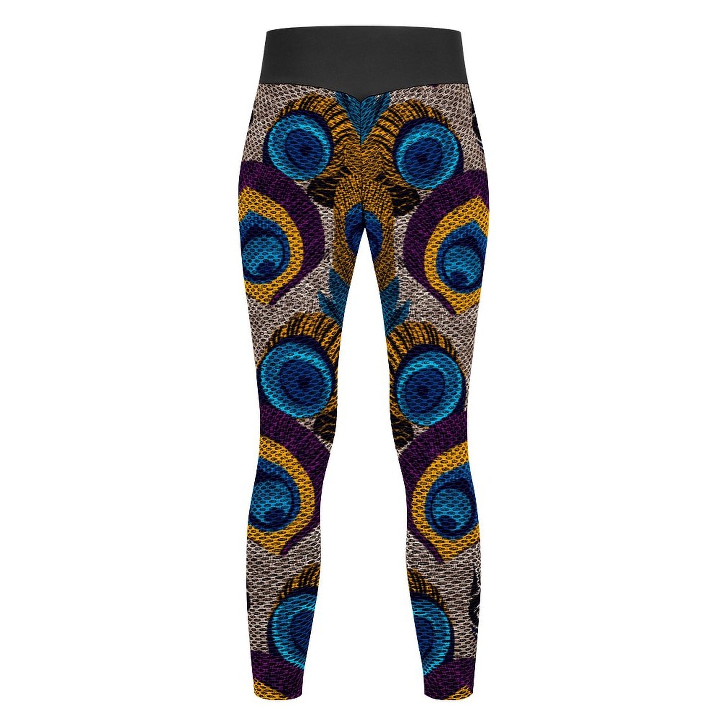 Custom Printed Honeycomb Textured Yoga Pants for Women (All-Over Printing)
