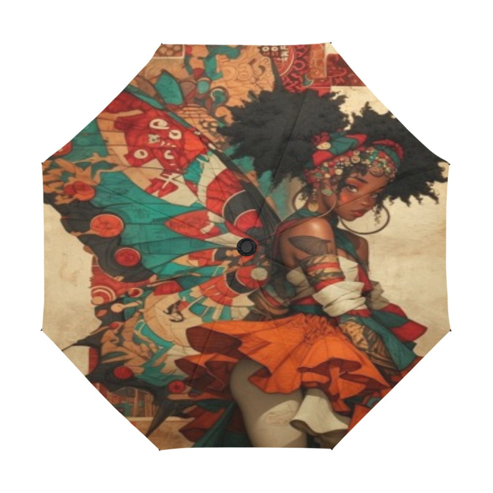 AfroCentric Butterfly Winged Ballerinas Anti-UV Auto-Foldable Umbrella (U09) Anti-UV Auto-Foldable Umbrella (U09)
