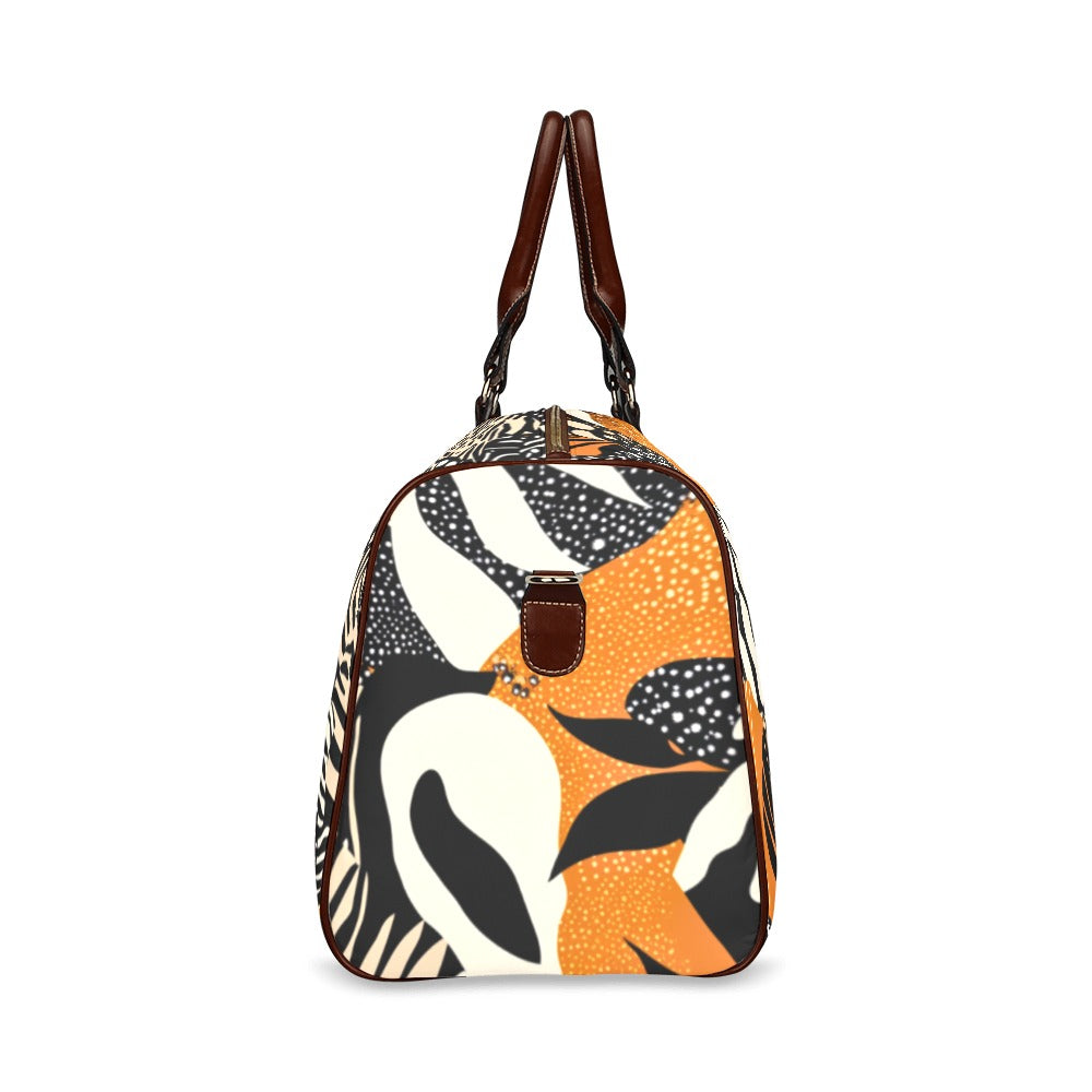 Orange and Black Camo Pattern Waterproof Travel Bag Waterproof Travel Bag/Small (Model 1639)