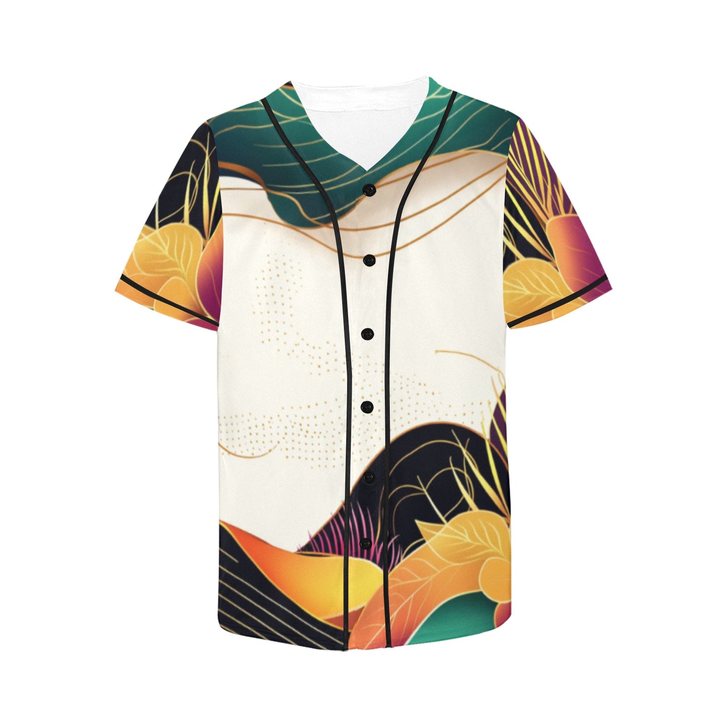 eFlowers Abstract Ankara Inspired Golden Waves Baseball Tee All Over Print Baseball Jersey for Women (Model T50)