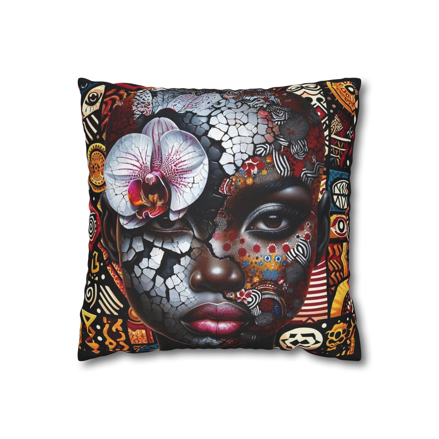 Cracked Beauty Spun Polyester Square Pillowcase #CB1