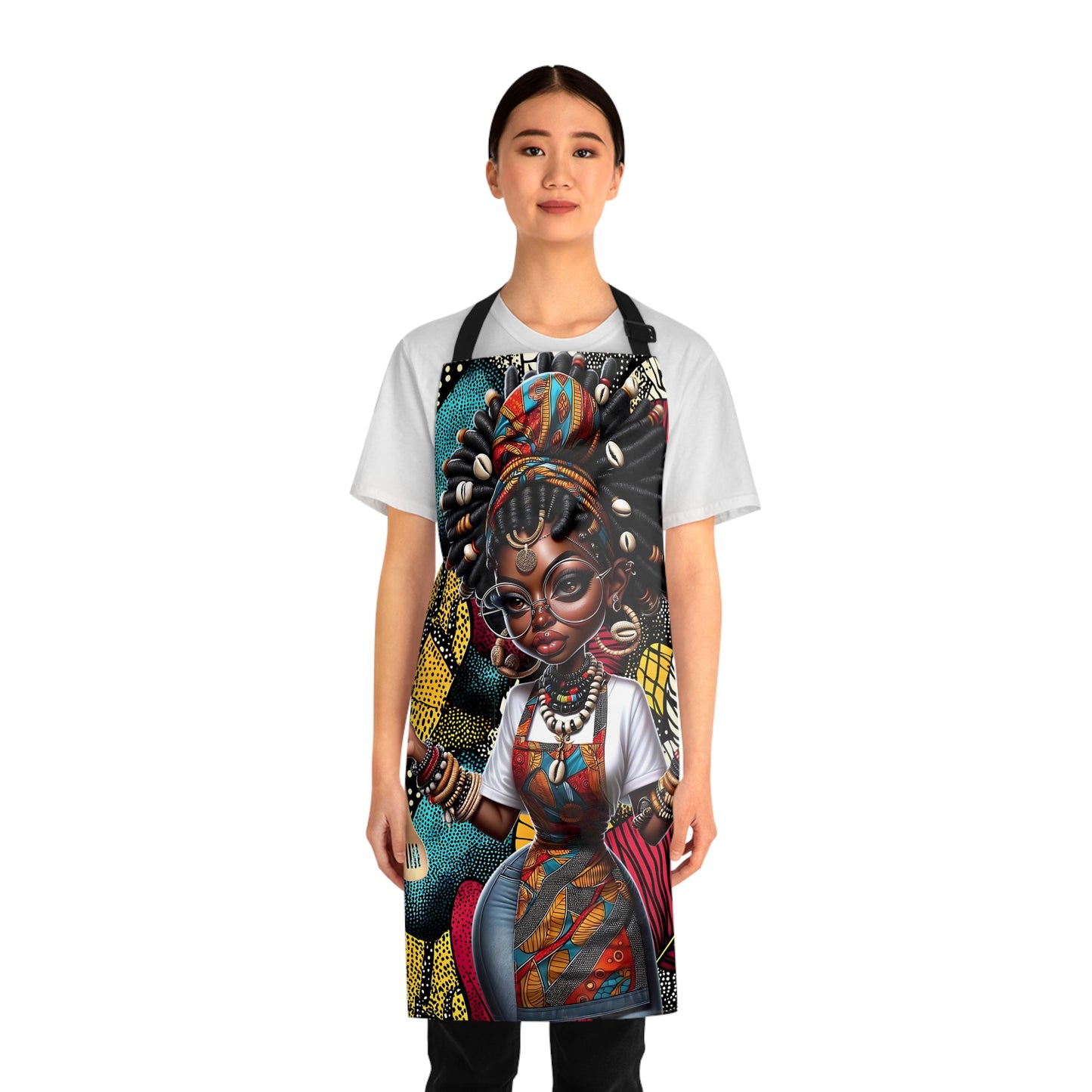 Afrocentric Apron - Bold Graphic Kitchen Cooking Wear, African Inspired Chef Apron