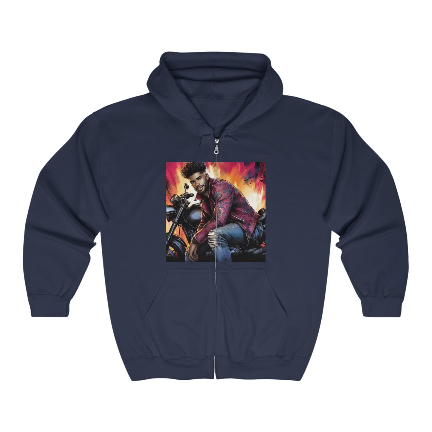 Born To Ride Unisex Heavy Blend™ Full Zip Hooded Sweatshirt #13MU