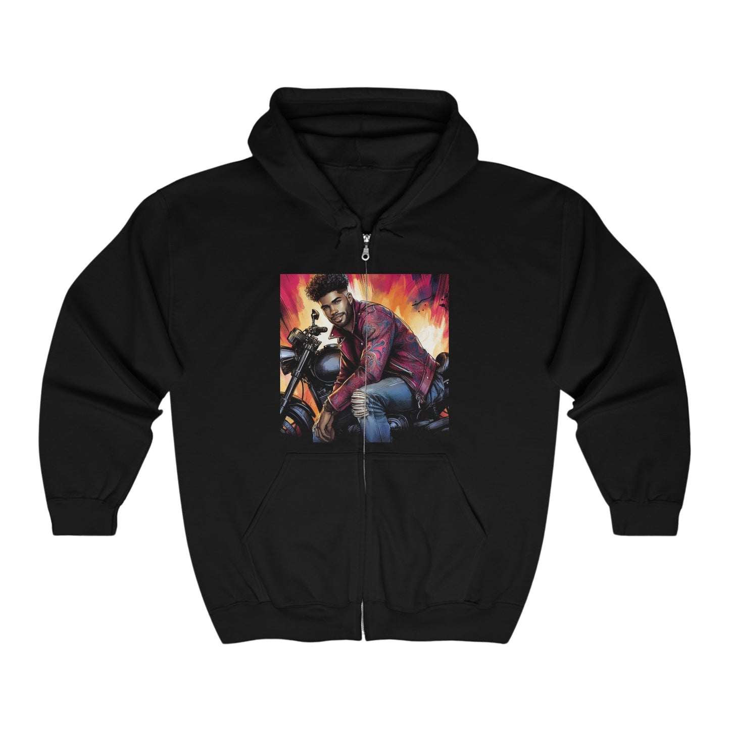 Born To Ride Unisex Heavy Blend™ Full Zip Hooded Sweatshirt #13MU