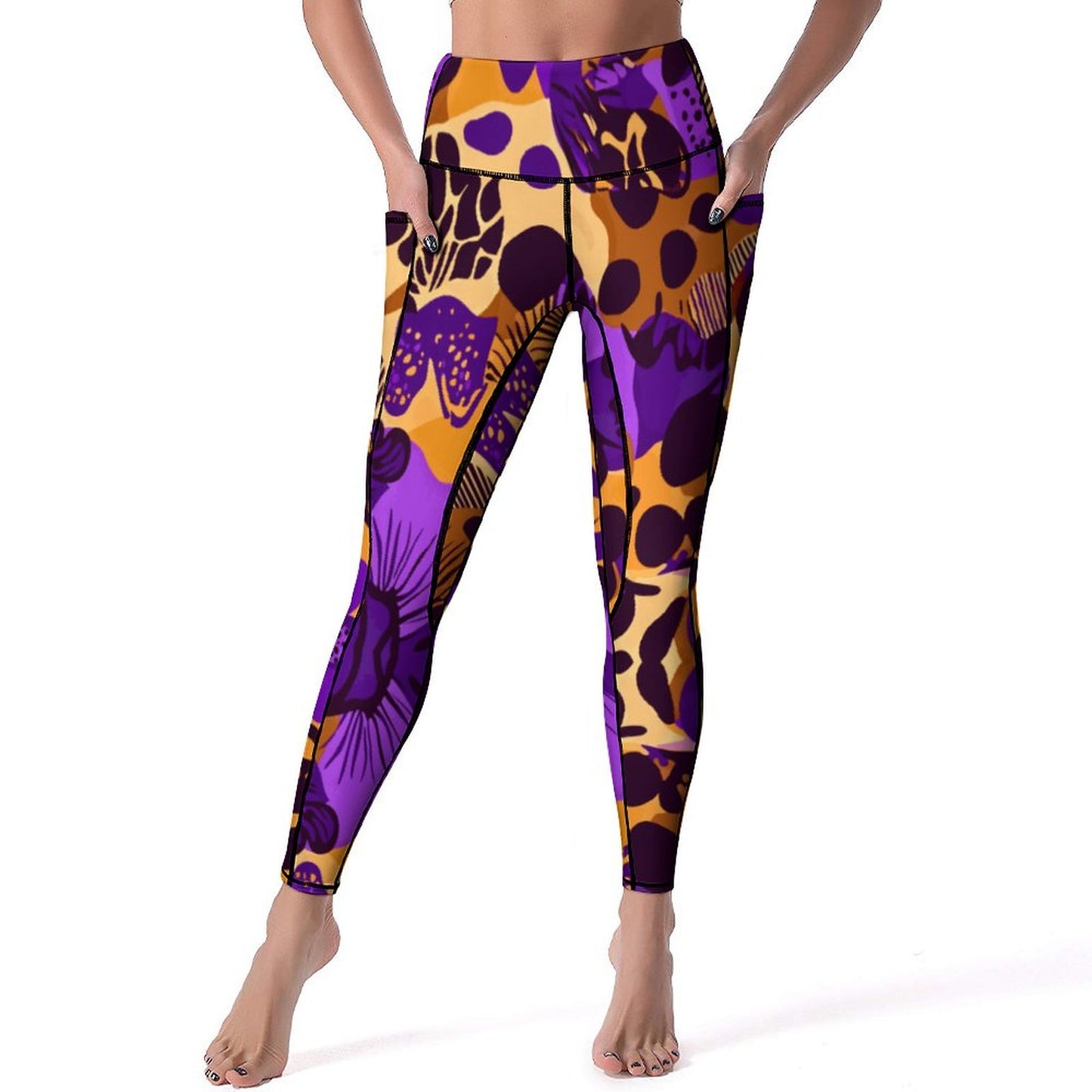 Custom Printed Yoga Pants with 2 Pockets CE003 (All-Over Printing)