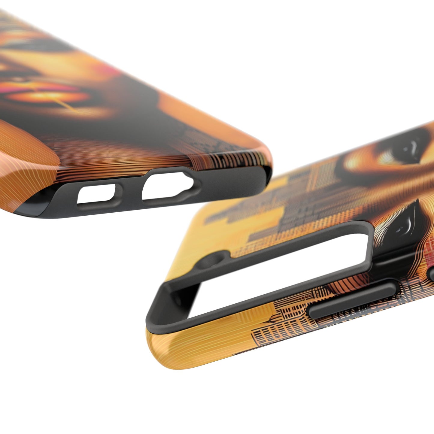 Afrocentric Tough Phone Case, City Girl On The Move Unique Design, Urban Street Style, Protective Cellphone Cover, Trendy Mobile Accessory