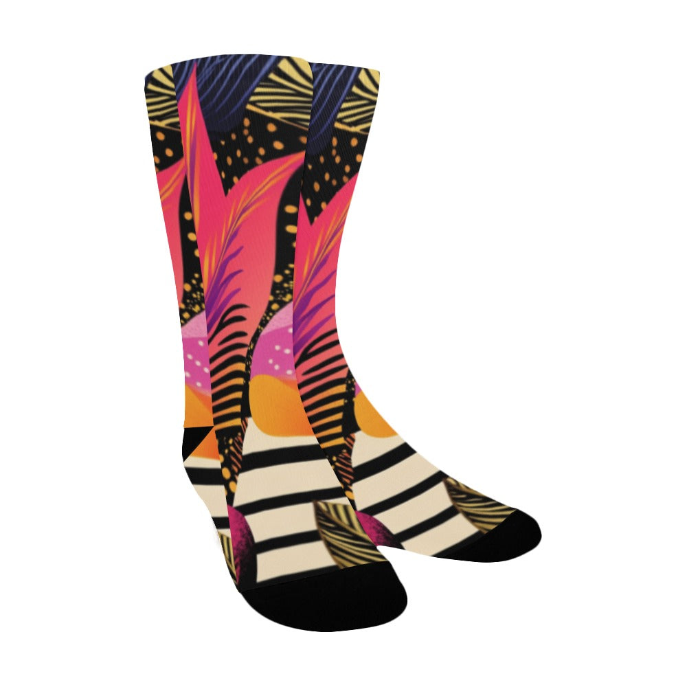 Neon Pink, Blue, Orange, Yellow Men's Socks Women's Custom Socks