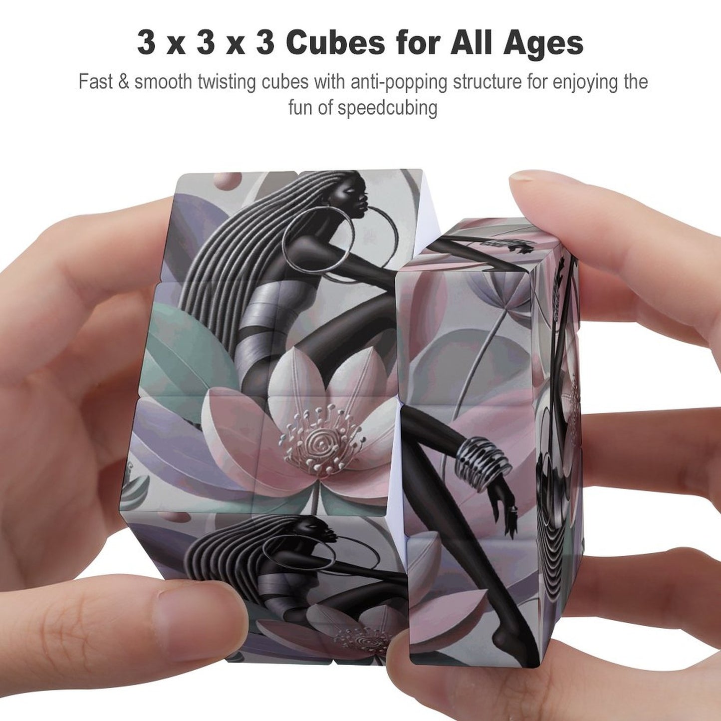 Flower Divas 3x3 Magic Cube (One-sided Printing)