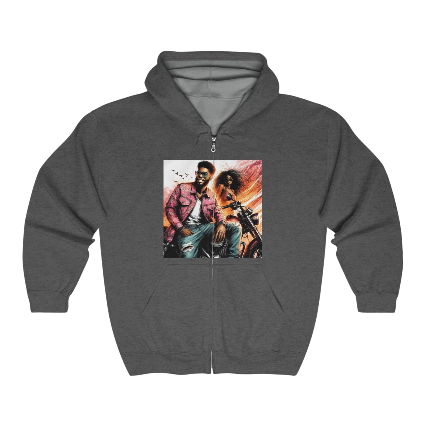 Born To Ride Unisex Heavy Blend™ Full Zip Hooded Sweatshirt #13MU