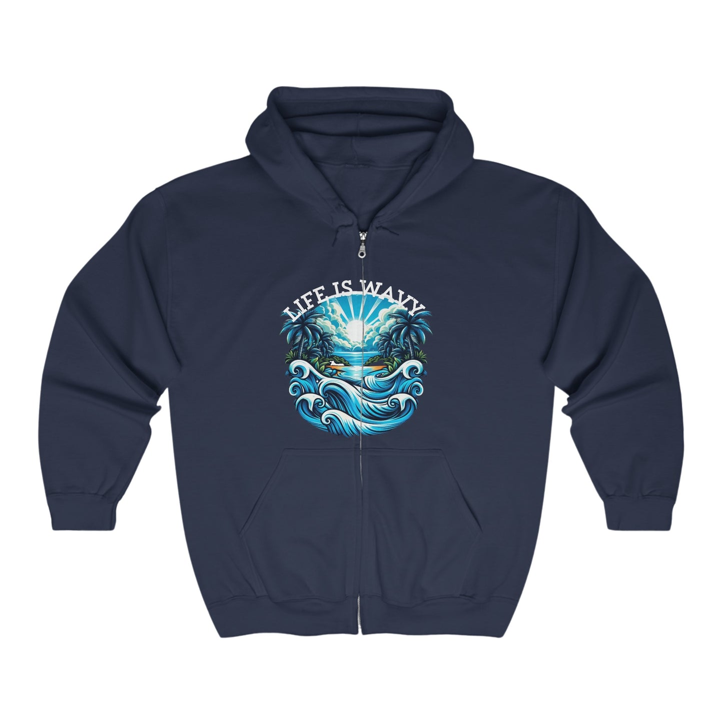 Life is Wavy Unisex Heavy Blend™ Full Zip Hooded Sweatshirt #LW1