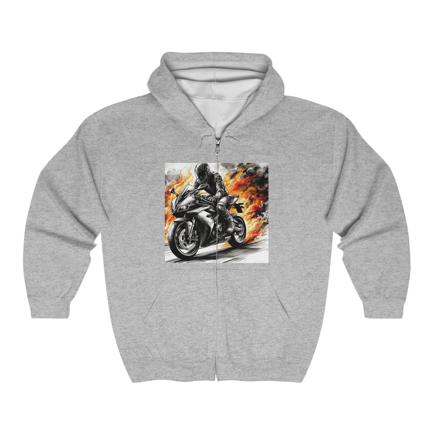 Born To Ride Unisex Heavy Blend™ Full Zip Hooded Sweatshirt #13MU