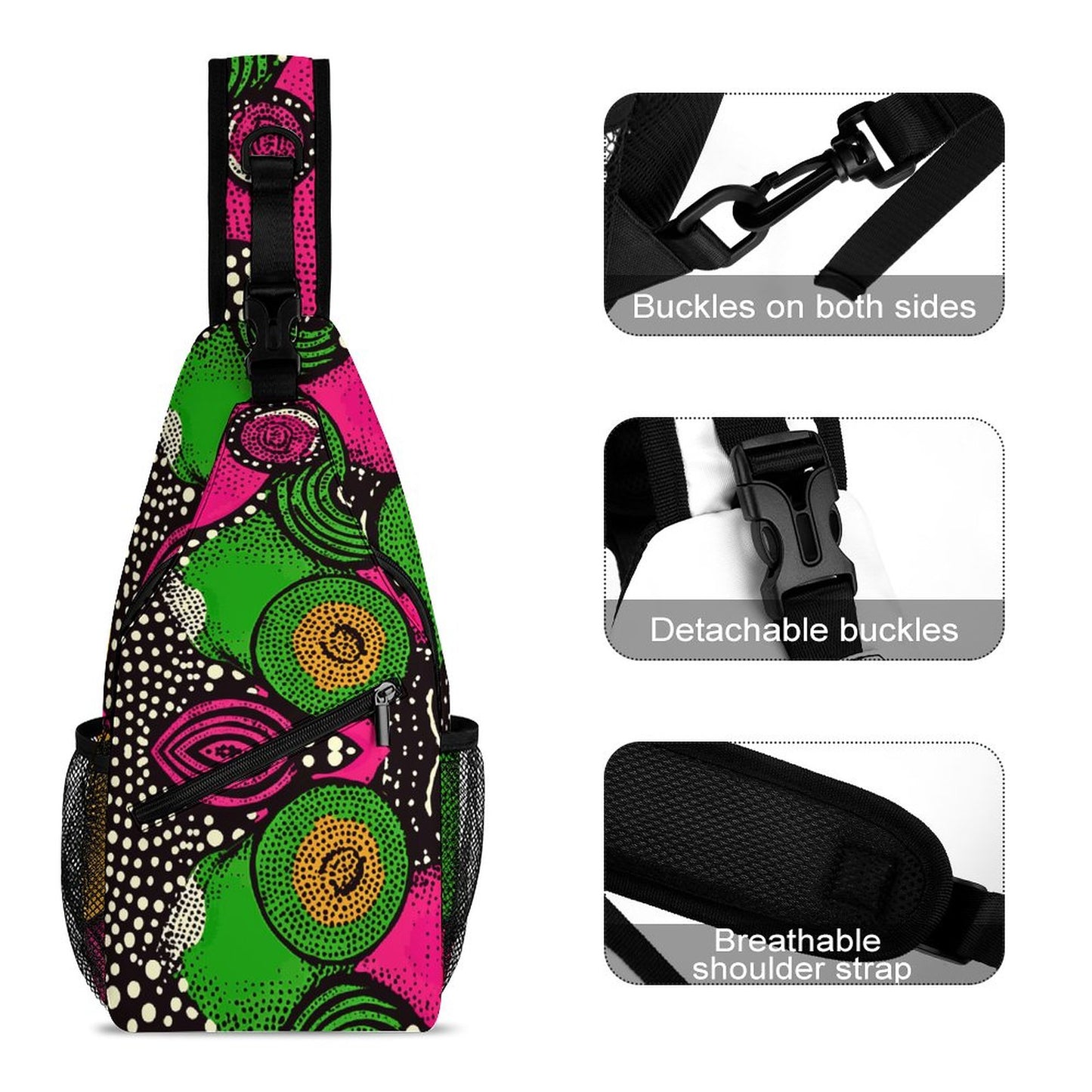 Abstract Create Unique Sling Bags with Our durable polyester (All-Over Printing)