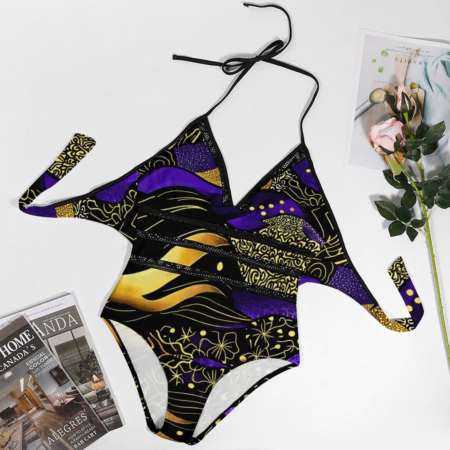 Women's Halter One-Piece Swimsuits YS20001 (All-Over Printing)