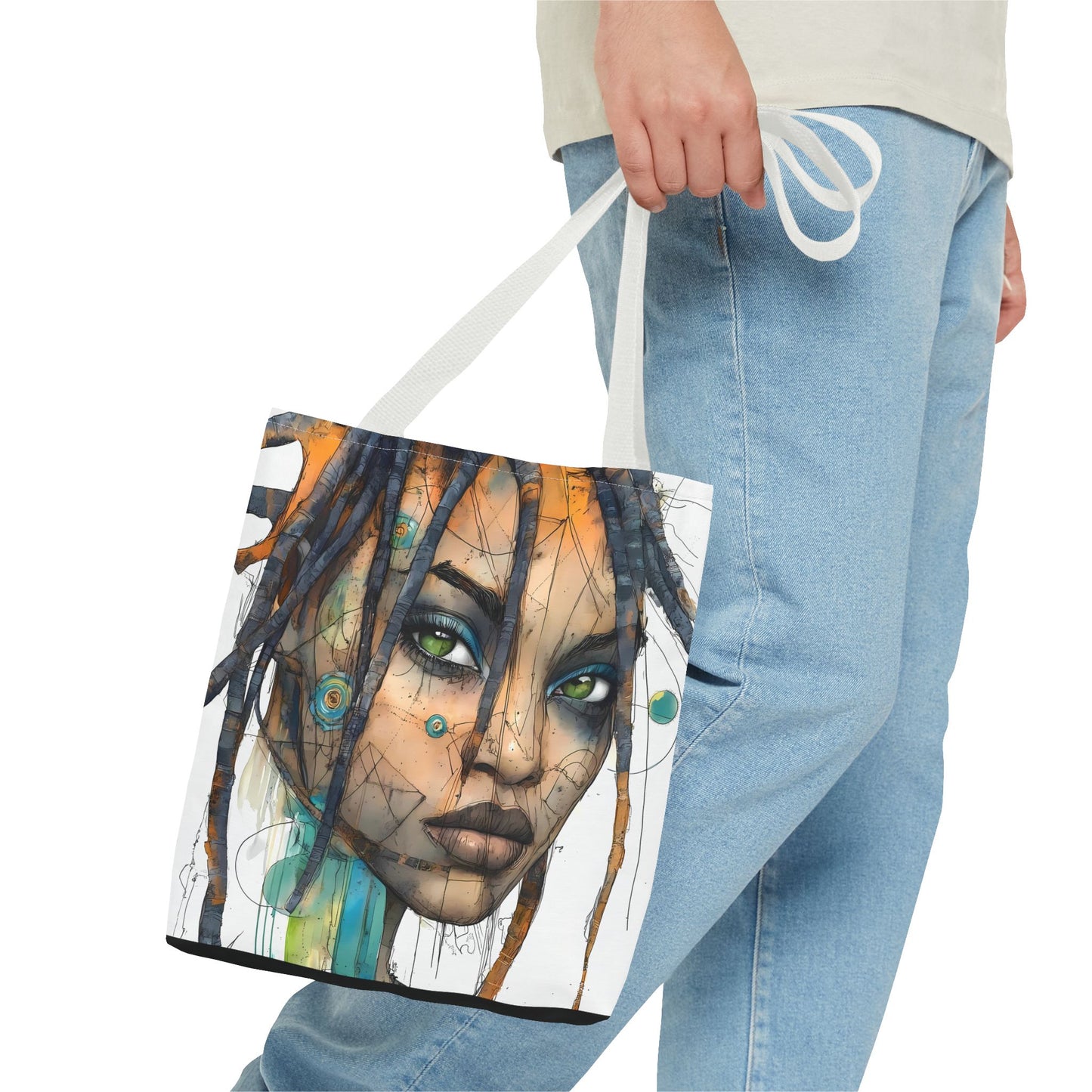 Artistic Abstract Face Tote Bag, Trendy Canvas Bag, Unique Gift for Art Lovers, Fashionable Beach Bag, Stylish Shopping Bag, Cool