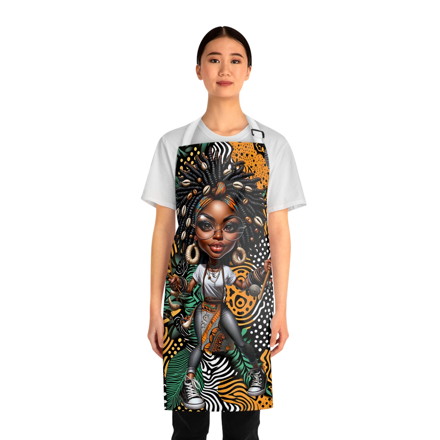 Afrocentric Apron - Bold Graphic Kitchen Cooking Wear, African Inspired Chef Apron, Ethnic Cooking Apron, Black History Month Gift, Cultural