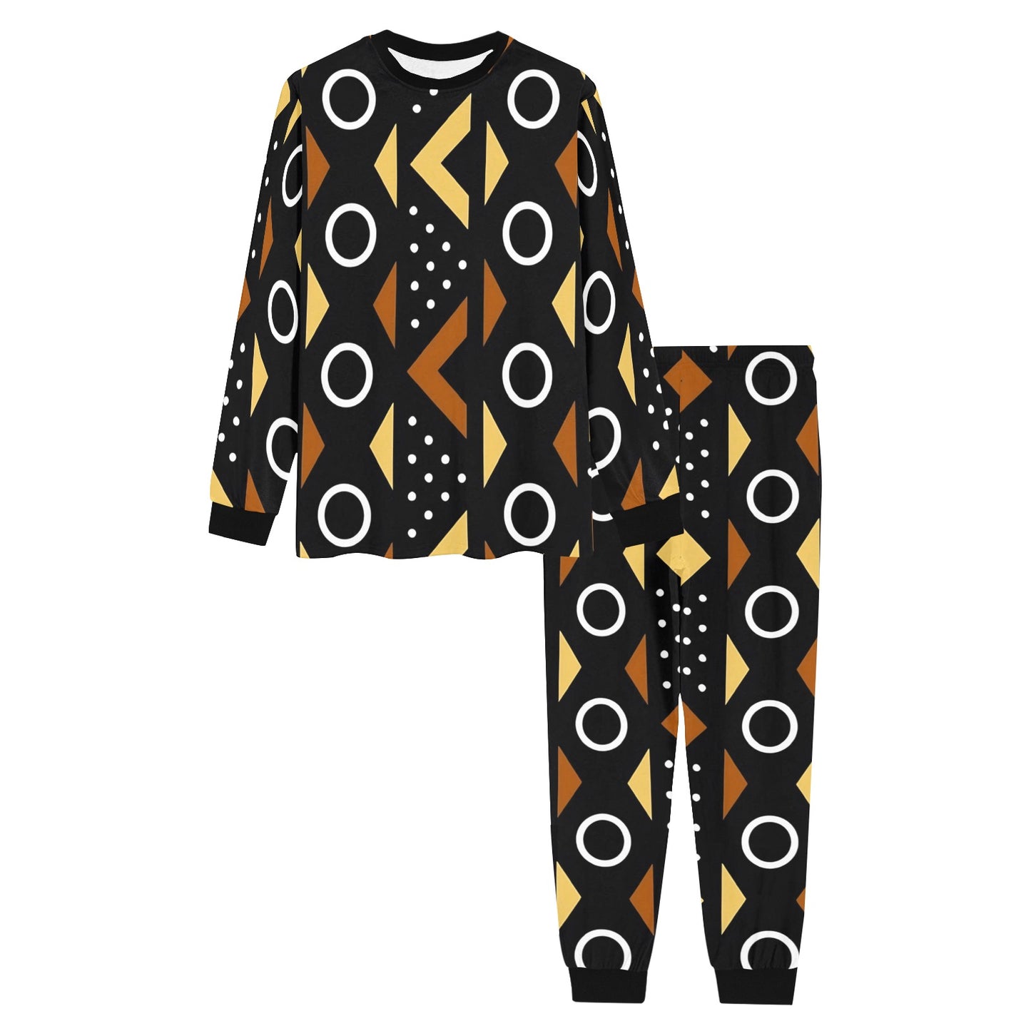 Afrocentric Pattern Men's Pajama Set Men's All Over Print Pajama Set
